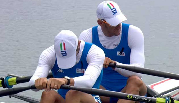 Romano Battisti e Alessio Sartori in partenza